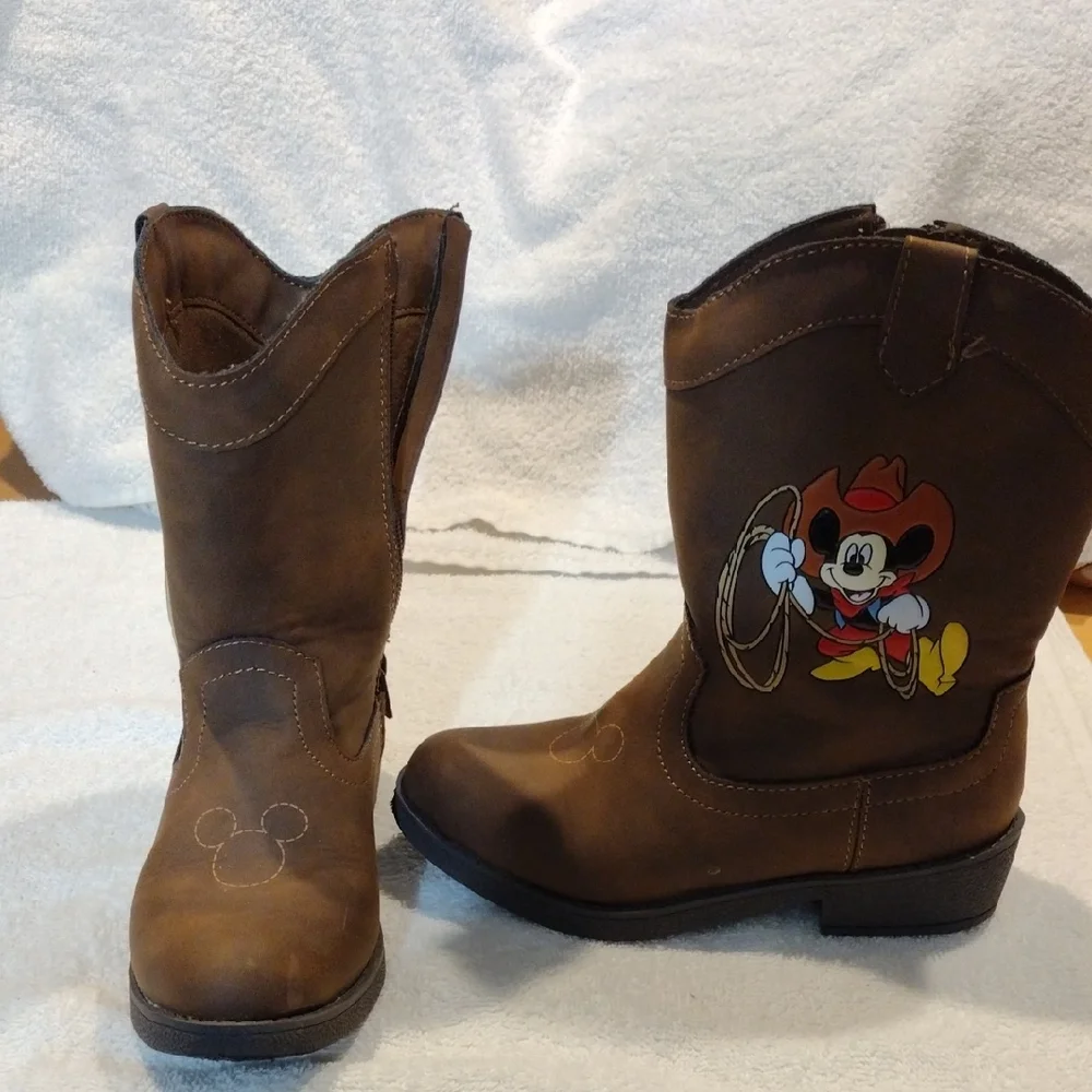 Disney Brown Mickey Mouse Boots - Picture 2 of 5